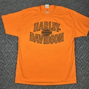 Harley Davidson T Shirt Men’s XL Savannah Georgia Orange Biker Motorcycle